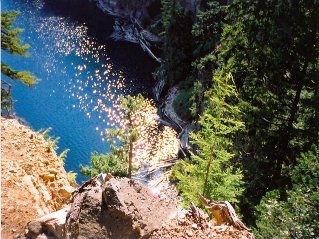 Looking down from the Centennial Trail, Greendrop Lake 2000-08.
